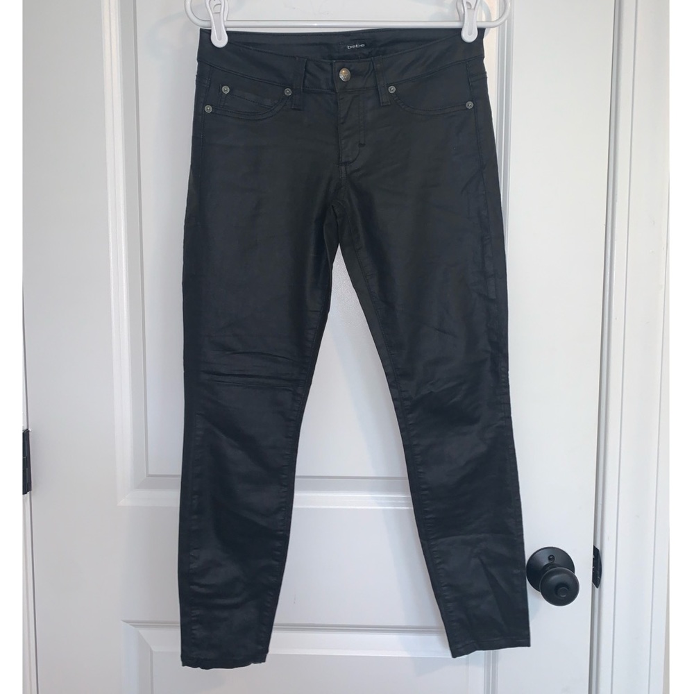 Bebe Faux Leather Ankle Jean